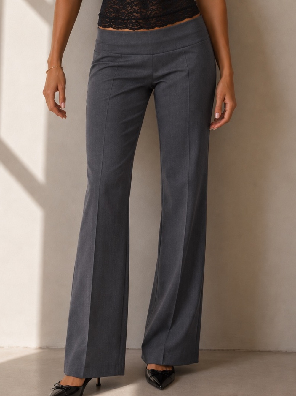 Y2K Primadonna Grey Mid Rise Trouser